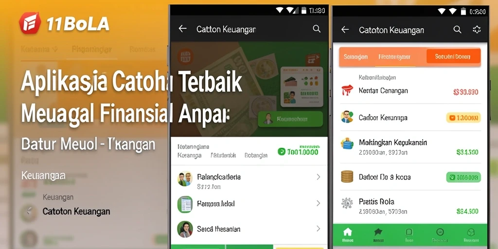 Antarmuka aplikasi 11BOLA untuk mencatat keuangan yang user-friendly.