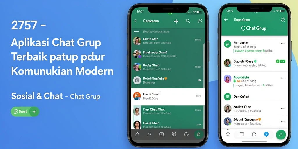 Tampilan antarmuka aplikasi Chat Grup 2757 yang modern dan menarik.