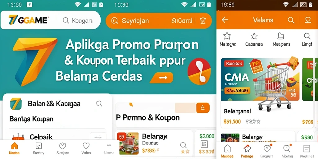 Tampilan antarmuka 7GAME dengan berbagai pilihan promo dan kupon.