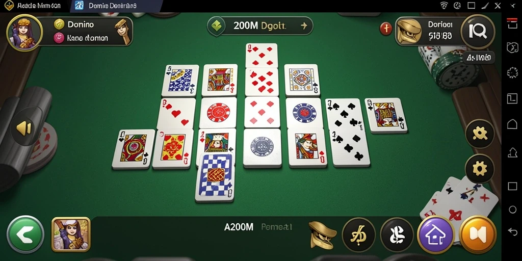 Tampilan antarmuka A200M yang menarik saat bermain Domino.