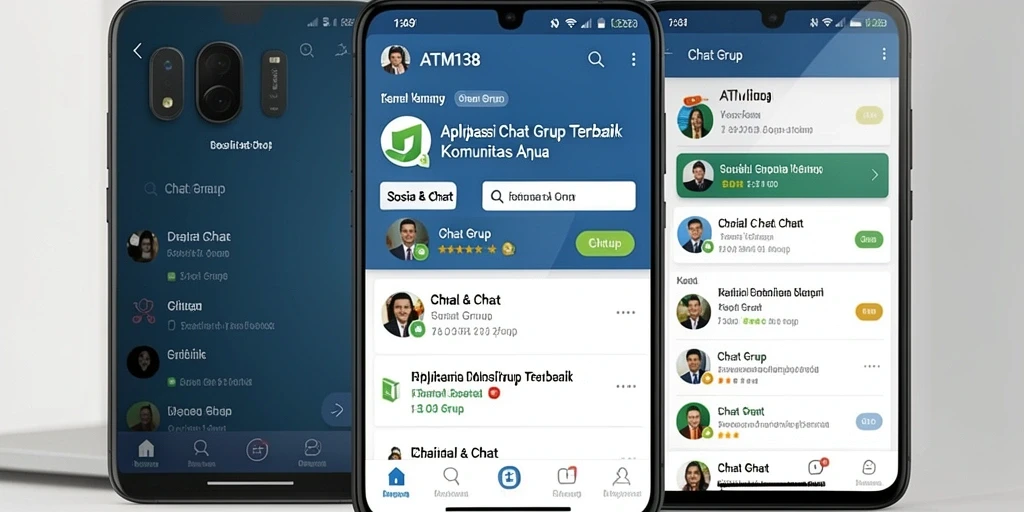 Tampilan antarmuka ATM138 yang modern untuk chat grup.
