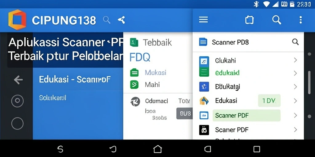 Tampilan antarmuka aplikasi CIPUNG138 dengan fungsi Scanner PDF yang intuitif.