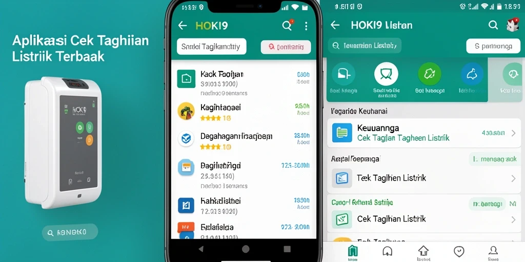 Antarmuka HOKI9 yang sederhana untuk cek tagihan listrik.