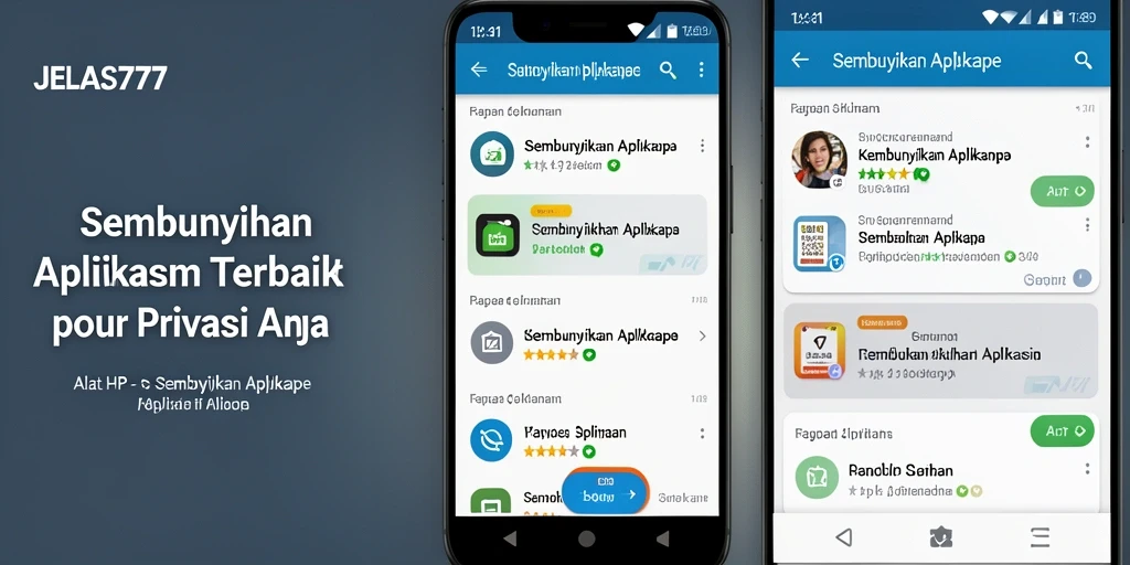 Tampilan antarmuka JELAS777 untuk menyembunyikan aplikasi dengan mudah.