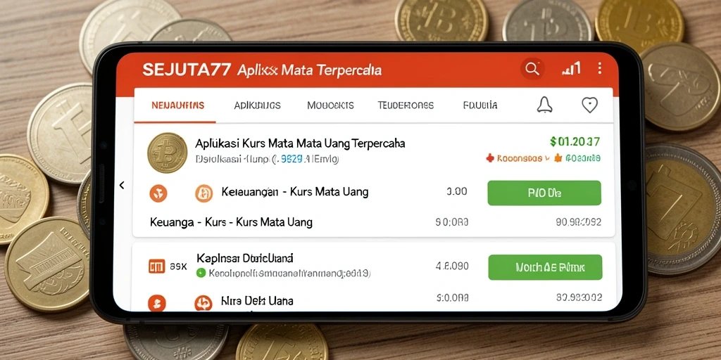 Tampilan antarmuka SEJUTA77 menampilkan kurs mata uang terkini.