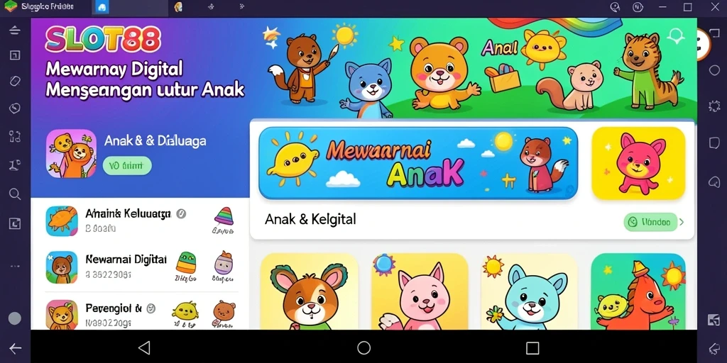 Antarmuka SLOT88 yang ramah anak, penuh warna dan intuitif.